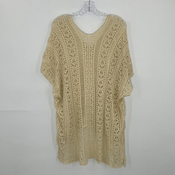 Women's Bohemian Lace Ivory Crochet Swim Cover‎ Up Tunic Dress Size One Size - Picture 6 of 13
